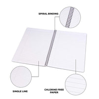 Classmate 2100135 Soft Cover 6 Subject Spiral Binding Selfie Notebook, Single Line, 300 Pages