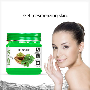 DR.RASHEL Moringa Nourishing & Hydrating Face Gel For Men & Women With Glycerin Extracts (380 Ml) | Hydrating & Moisturizer Gel | Unclogs Pores & soothnes Skin Tone Non-Sticky Facil Gel