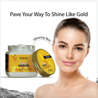DR.RASHEL Gold Face Pack for Glowing Skin, Oil Control, Acne, Pimples, Detan, Blemishes, Pigmentation & Brightening, Face Cleansing For Face & Body (380 Ml)
