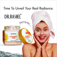 DR.RASHEL Scrub For Face & Body (Vitamin C Scrub, 380 ML) | All Skin |Cleanser Scrub For Deep Exfoliation | Dead Skin Remover Scrub | Tan Removal | Blackhead Remover Scrub