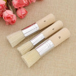 Qatalitic 3 pcs Stencil Brushes Set, Natural Bristle Brushes Perfect for Acrylic Painting, Oil Painting, Watercolor Painting, Stencil Project, Card Making and DIY Art Crafts