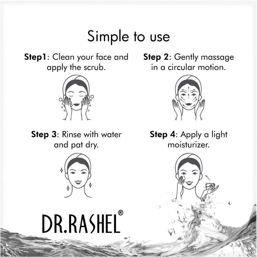DR.RASHEL Gold Gel Face & Body Scrub For Men and Women (380 Ml) | All Skin |Cleanser Scrub For Deep Exfoliation | Dead Skin Remover | Tan Removal | Blackhead Remover