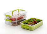 UCRAVO 2 Layer Plastic Storage Containers with Lids, Multipurpose Clear Stack & Carry Box, Portable Craft Organizers, and Storage Bin for Organizing Arts & Crafts, Sewing, stationery box,(MultiColor)