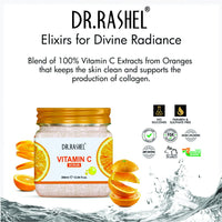 DR.RASHEL Scrub For Face & Body (Vitamin C Scrub, 380 ML) | All Skin |Cleanser Scrub For Deep Exfoliation | Dead Skin Remover Scrub | Tan Removal | Blackhead Remover Scrub