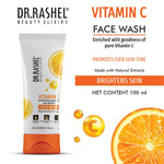 DR.RASHEL Vitamin C Face Wash Enriched With Goodness of Pure Vitamin C Facewash Deep Cleansing And Skin Brightening For Oily & Dry Skin - Pack of 2(100 ML) Each