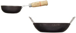 Solimo Sheet Metal Iron Cookware Set of 2 Pcs (Kadai 24 cm, Tadka Pan 13 cm) (Black)