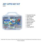 Doms Art Apps Nxt Kit With Plastic Carry Case | Perfect Value Pack | Kit For School Essentials | Gifting Range For Kids | Combination of 9 Stationery Items