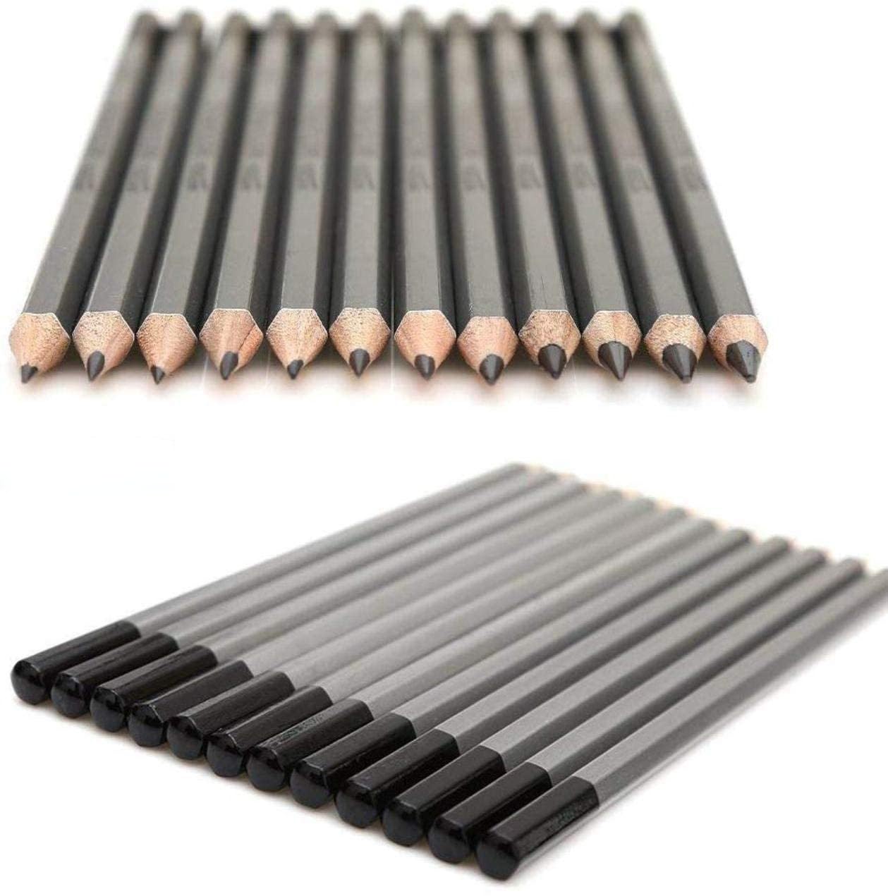 Qatalitic Set of 24 Sketching Pencils for Drawing and Fine Art, for Students, Professionals and Artists