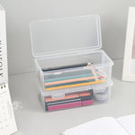Plastic Pencil Box Stackable Translucent Clear Pencil Box Office Supplies Storage Organizer Box for Gel Pens Erasers Tape Pens Pencil Case School Supplies on Clearance (2)