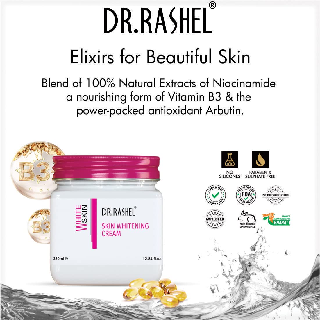 DR.RASHEL White Skin Face Cream For Women and Men (380 Ml) | All Skin Types |Soft and Healthy Skin | Repairing & Nourishment | Deep Hydration & Moisturization | 100% Vegan | Paraben Free