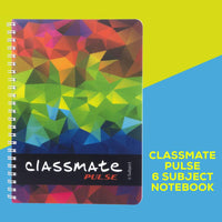 Classmate Pulse 6 Subject Spiral Notebook - Pack of 1 | Single Line | 300 Pages | A4 - 29.7cm x 21.0cm | Attractive Cover Designs | Soft Cover | Notebooks for College Students