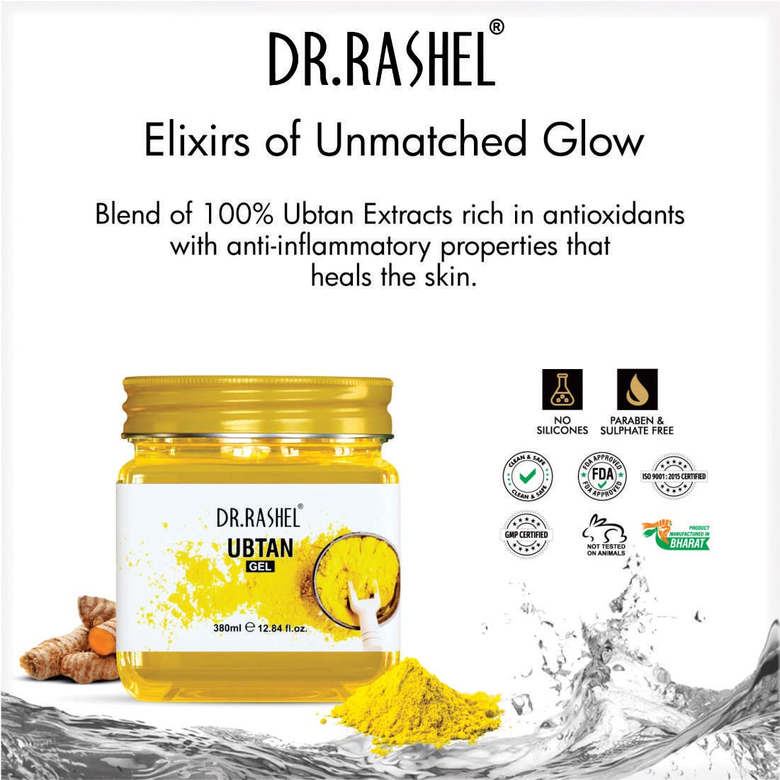 DR.RASHEL Gel For Face & Body For Normal Skin | Ubtan Gel | Haldi for Glowing Skin (380 Ml)