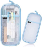 Elegious Net Pencil Pouch Durable, Stylish & Spacious Organizer for Pens, Pencils, and Small Accessories Ideal for School, Office, and Travel Pack of 1 (NET SkyBlue Pouch)