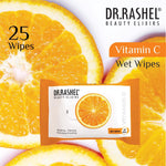 DR.Rashel Vitamin C Pack of 2 Face Wipes, Enriched with goodness of Vitamin C and Aloe Vera Extract | For Multi purpose use | Gives Refreshing and Glowing Skin.(25 pc x 2)