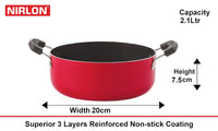 Nirlon Non-Stick 3 Layer Coated 5 Piece Kitchen Cooking Utensils Combo Set Offer with Red and Black Color, Gas Compatible
