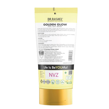 DR.RASHEL Golden Glow Peel Off Mask For Men & Women (120ml) | Fights Pollution & Dirt | Removes Impurities & Acne | Deeply Detoxifies Skin | Pack of 1