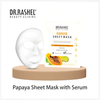 DR.RASHEL Papaya Face Sheet Mask With Serum For Women and Men | All Skin Types | Soft and Healthy Skin | Deep Cleansing & Oil Control | Repairing & Nourishment | Soothing And Hydrating | Paraben Free | Pack Of 2 | 20 Grams Each