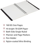 Solimo Wirebound Notebook, A5 Size, 160 Pages, Single Ruled, 70 GSM Paper