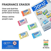 Doms Non-Toxic Fragrance Erasers Set | for Clean & Clear Erasing | Stationery Gift Item for Kids & Students | Playful Body Colors | Pack of 20 Pieces