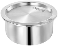 solimo Tri-Ply Stainless Steel Tope with Steel Lid (16 cm, 1.5 litres)