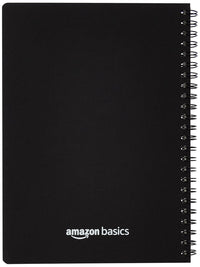College Spiral Notebook, A5, Size 5.5x8.2 inches, Blank | Travel Writing Notebook, Journal, Notepad, Sketchbook | For Students, Office | Subject Diary | Pack of 3 (Black Cover)