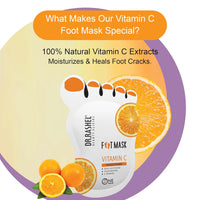 Dr.Rashel Vitamin C Peeling Mask for Cracked Feet | Dead Skin Remover | Heel Peel Pedicure | At Home Foot Care | Lavender | Exfoliant Foot Crack Mask with Moisturising Agents