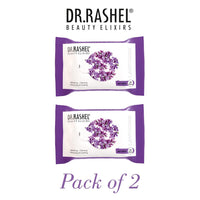 DR.Rashel Lavender Pack of 2 Face Wipes, Enriched with goodness of Lavener and Aloe Vera Extract | For Multi purpose use | Gives Refreshing and Glowing Skin.(25 pc x 2)