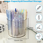HOME CUBE 1 Pc Rotating Pen pencil Holder with 6 Slot Desk Organizers for Office Supplies Stationery Pens Staplers Clips office Home