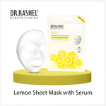 DR.RASHEL Lemon Face Sheet Mask With Serum For Women and Men | All Skin Types | Soft and Healthy Skin | Deep Cleansing & Oil Control | Repairing & Nourishment | Soothing And Hydrating | Paraben Free | Pack Of 2 | 20 Grams Each