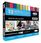 Zieler 12 Acrylic Paint Pens for Rock Painting, Ceramic, Porcelain, Glass, Stone, Pebble, Fabric, Wood & DIY Mug Design Permanent Water-based Marker Pens (Vibrant Colours, Medium Tip - 2.5mm)