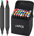 Risum Fine Marker Pen, Water Pen, Outline Marker Pens, Sketch Set, Drawing Materials, Acrylic Pen, Color Full Pen, Markers 48 Set, Paint Pens, Touch Cool Markers, Magic Pencil For Kids Black (24)