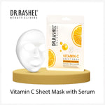 DR.RASHEL Vitamin C Face Sheet Mask With Serum For Women and Men | All Skin Types | Soft and Healthy Skin | Deep Cleansing & Oil Control | Repairing & Nourishment | Soothing And Hydrating | Paraben Free | Pack Of 2 | 20 Grams Each