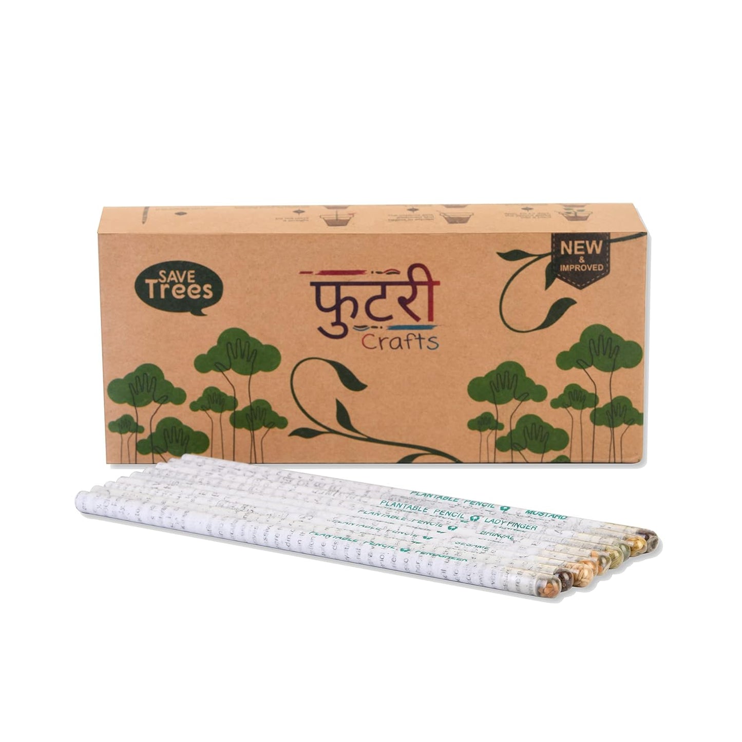 Phutri Crafts Eco Friendly Plantable Seed Black Pencils(50 Units)| 2B Extra Dark Pencil | Jumbo Super Saver Box Of 50 Pencils