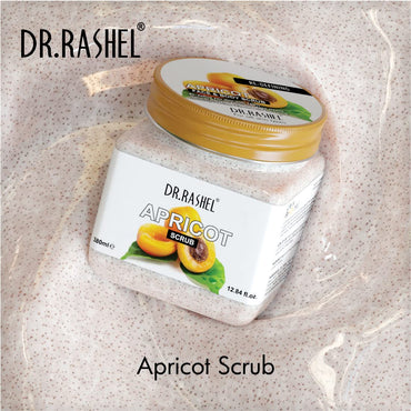 DR.RASHEL Apricot Scrub For Face & Body (380 Ml) | All Skin |Cleanser Scrub For Deep Exfoliation | Dead Skin Remover Scrub | Tan Removal | Blackhead Remover Scrub
