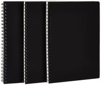 College Spiral Notebook, A5, Size 5.5x8.2 inches, Blank | Travel Writing Notebook, Journal, Notepad, Sketchbook | For Students, Office | Subject Diary | Pack of 3 (Black Cover)