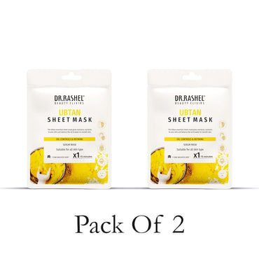 DR.RASHEL Ubtan Face Sheet Mask With Serum For Women and Men | All Skin Types | Soft and Healthy Skin | Deep Cleansing & Oil Control | Repairing & Nourishment | Soothing And Hydrating | Paraben Free | Pack Of 2 | 20 Grams Each