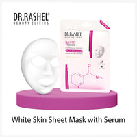 DR.RASHEL White Skin Face Sheet Mask With Serum For Women And Men | All Skin Types | Repairing & Nourishment | Soothing And Hydrating | Paraben Free | Pack Of 2 | 20 Grams Each