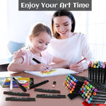 Risum Fine Marker Pen, Water Pen, Outline Marker Pens, Sketch Set, Drawing Materials, Acrylic Pen, Color Full Pen, Markers 48 Set, Paint Pens, Touch Cool Markers, Magic Pencil For Kids Black (24)