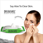 DR.Rashel Aloe Vera Pack of 2 Face Wipes, Enriched with goodness of Glycerin and Aloe Vera Extract | For Multi purpose use | Gives Refreshing and Glowing Skin.(25 pc x 2)