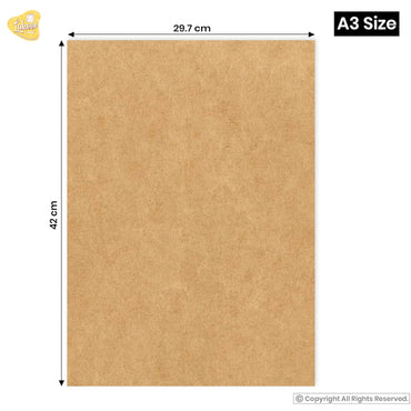 Lakeer 300 GSM A3 Kraft/Craft Paper Craft Liner Sheet for DIY Craft (Brown Color) Phato Sheet - Pack of 10