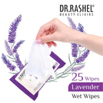 DR.Rashel Lavender Pack of 2 Face Wipes, Enriched with goodness of Lavener and Aloe Vera Extract | For Multi purpose use | Gives Refreshing and Glowing Skin.(25 pc x 2)
