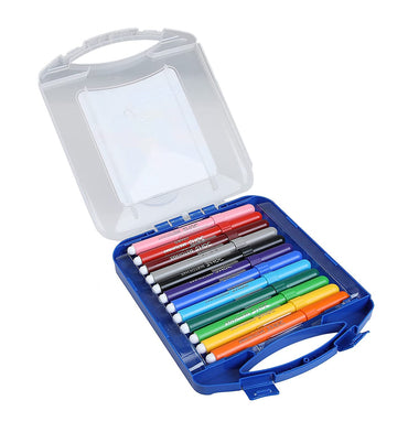 Doms Sketch Max Jumbo Pen (5Mm Tip, 12 Shades) With Carry Case, Multicolor