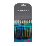 Natraj Fluid X Ball Pens | Break-free Writing | Smooth Ink Flow | Non-slip Grip for Comfortable Writing | Smudge Proof on Papers | Firm Pocket Clip | Blue Colour Ink | School & Office | Pack of 10