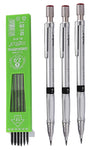 worison Set of 3 Mechanical Lead Pencil and 12 Black Leads