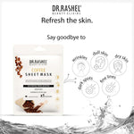 DR.RASHEL Coffee Face Sheet Mask With Serum For Women and Men | All Skin Types | Soft and Healthy Skin | Deep Cleansing & Oil Control | Repairing & Nourishment | Soothing And Hydrating | Paraben Free | Pack Of 2 | 20 Grams Each