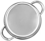 Solimo Set of 3 Stainless Steel Casseroles | Glass Lid | Flat Bottom | Dishwasher-Safe | 16 cm, 18 cm, 20 cm, 2.3 Liter, 3 Liter, 1.7 Liter
