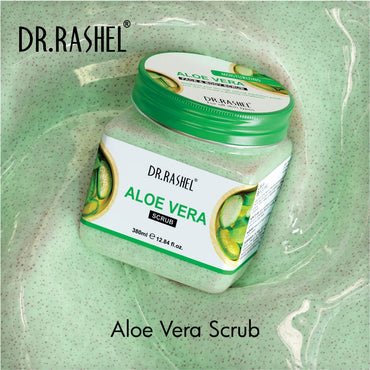 DR.RASHEL Aloe Vera Scrub For Face & Body (380 Ml) | All Skin |Cleanser Scrub For Deep Exfoliation | Dead Skin Remover Scrub | Tan Removal | Blackhead Remover Scrub