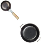 Solimo Sheet Metal Iron Cookware Set of 2 Pcs (Kadai 24 cm, Tadka Pan 13 cm) (Black)