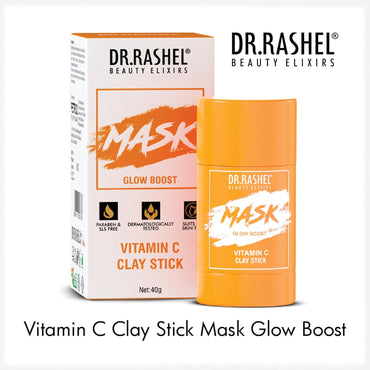DR.RASHEL Vitamin C Clay Stick Mask For Women & Men Reduce Dark Spots & Wrinkles For Glowing And Brightening Skin Paraben Free Suitable For All Skin Oily To Normal – 40 Grams