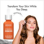 DR.Rashel Vitamin C Night Face Serum for Men & Women | Vitamin C Infused Skin Care for Anti Wrinkle, Anti Dullness, Reviving & Maintains All Night Hydration Wake Up with Youthful Glow- 30 Ml